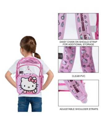 2-Piece 16" Kids Clear Backpack and Lunch Box Set For School And Travel