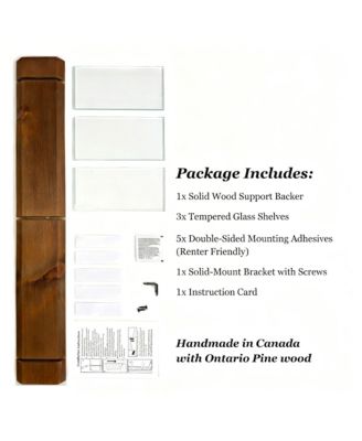 3 Tiered Window Sill Plant Shelf Wood Glass Renter Friendly No Drill Indoor Stand