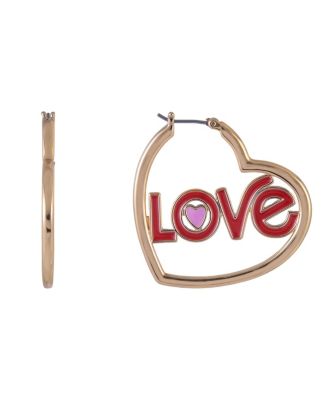  Heart Shaped Hoop Earrings Brass Material