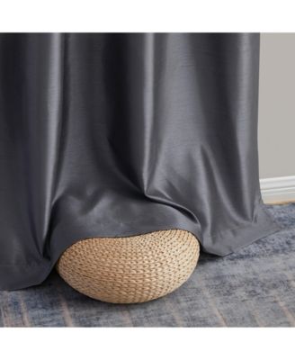 Jefferson Faux Silk Semi Sheer Light Filtering Microfiber Lined Grommet Lightweight Window Curtain Panels, Set of 2