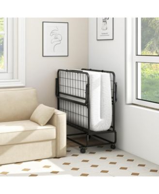 Twin Rollaway Guest Folding Bed with Memory Foam Mattress