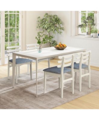 Fabric Kitchen Side Chairs Set of Two with Wood Frame