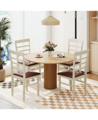 PU Leather Wooden Dining Chairs Set of Two