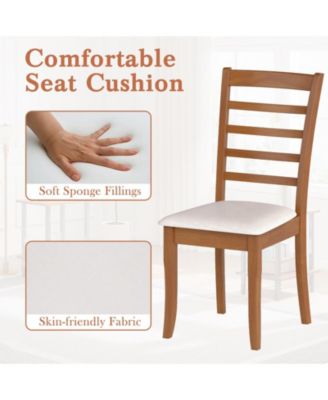 Modern Upholstered Wooden Dining Chairs Set of Two