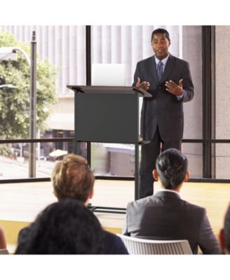40.5-49 Inch Height Adjustable Rolling Podium Stand Lectern Table