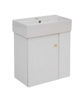 Rectangular Ceramic Bathroom Vessel Sink, Scratch and Stain Resistant, Modern White Countertop Basin, 21.6"x12.2"x5.1"