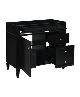 36 Inch Modern Bathroom Vanity without Top Sink, Soft Close Drawers and Adjustable Shelf for Small Spaces