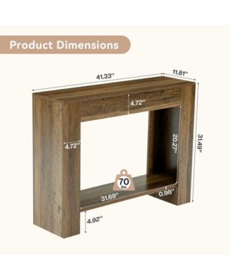 41.3'' Farmhouse Console Table, 2-Tier Sofa Entryway Table with Storage, Narrow Wooden Behind Couch