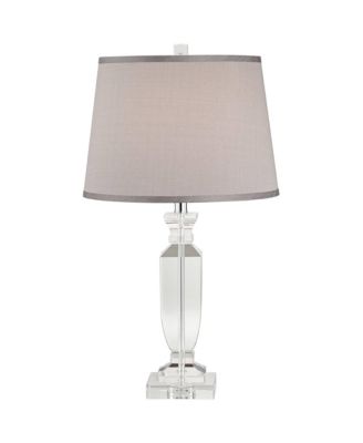 Sherry 25" High Modern Table Lamps Set of 2 Clear Crystal Living Room Bedroom Bedside Nightstand House