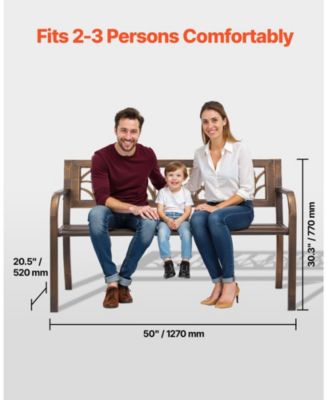 30-Inch Steel Frame Bench with Slatted Seat