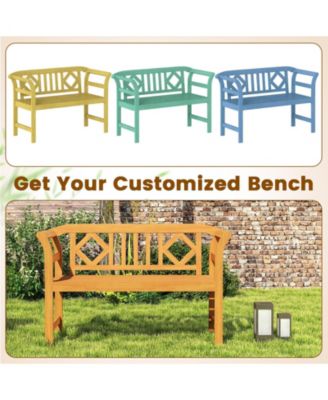 Acacia Wood 2-Seat Patio Loveseat for Outdoor Seating