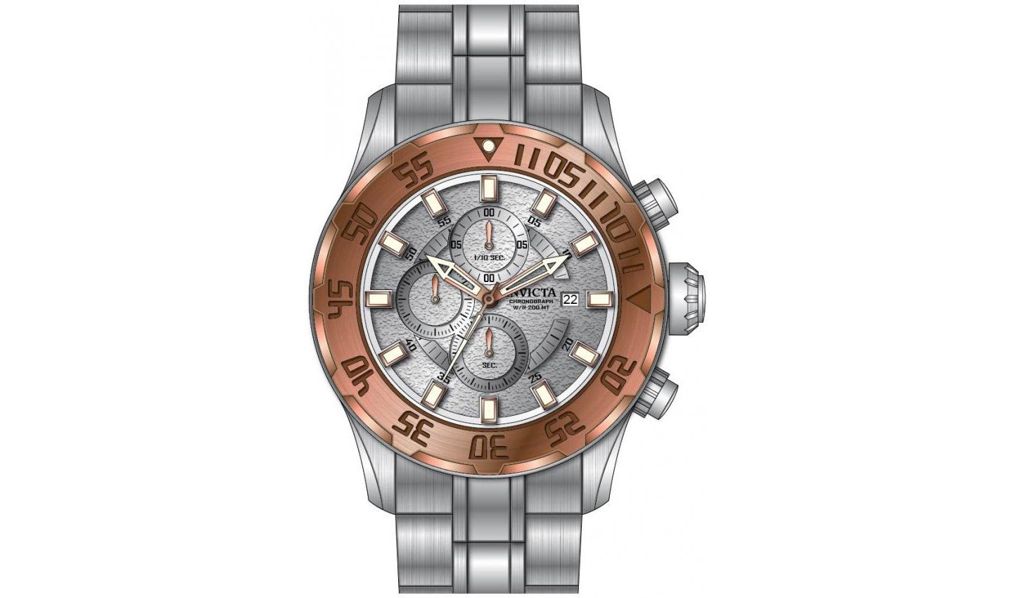Мужские часы Invicta 13108 Pro Diver Quartz Chronograph Dial, цвет: Серебряный — фото 3