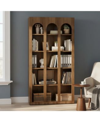 Vintage 5-Tier Arched Bookcase Open Storage Shelves for Living Room Bedroom Home Office