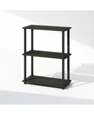3-Tier Bookshelf Compact Display Rack Modern Minimalist Wood Storage for Living Room Bedroom Home Office