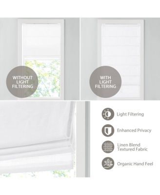 Linen Blend Total Blackout Flat Fold Cordless Roman Shade