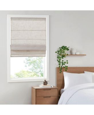 Linen Blend Total Blackout Flat Fold Cordless Roman Shade