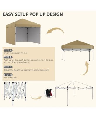 10' x 10' Pop Up Canopy with 3 Sidewalls and Carry Bag