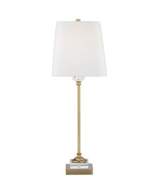 Julia 29 1/2" Tall Skinny Buffet Traditional End Table Lamp USB Dimmer Gold Finish Crystal Living Room Charging