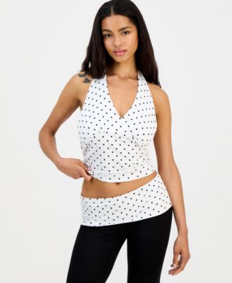 Juniors' Cropped Halter Top