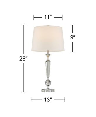 Jolie Luxury Glam Table Lamps 26" High Set of 2 Clear Crystal with Table Top Dimmers Off White Drum for Bedroom Living Room Kids