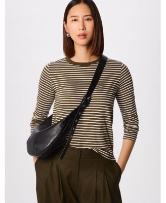 Women's Stripe Crew Neck Pocket Top