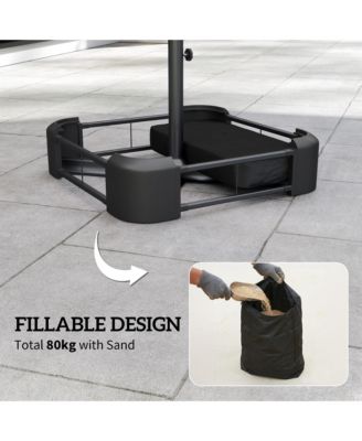 Patio Umbrella Base 176 lbs Filled for 1.9" Poles,