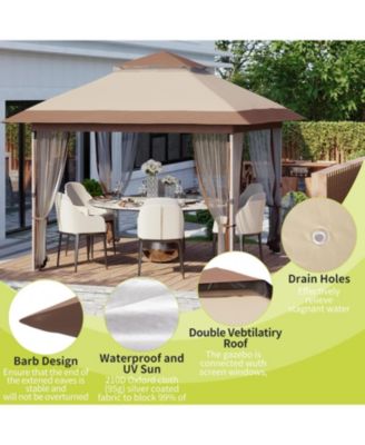 Pop Up Gazebo, Outdoor Canopy Tent with Mosquito Netting, Pop Up Canopy Tent with Curtains