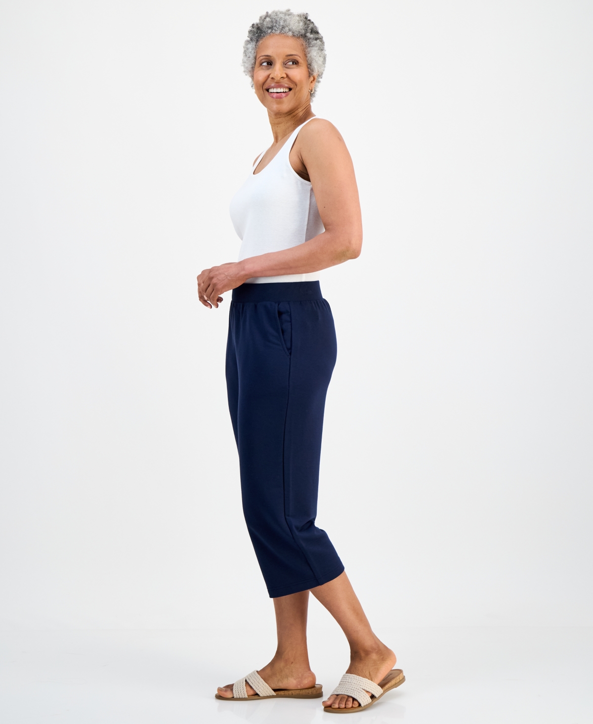 Style & Co Petite Luxsoft Fleece French Terry Capri Pants, Macy's Exclusive