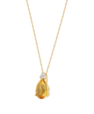 Amethyst (1-1/2 ct. t.w.) & Diamond Accent Drop Pendant Necklace in 14k Yellow Gold (Also Available in Multi-Stones)