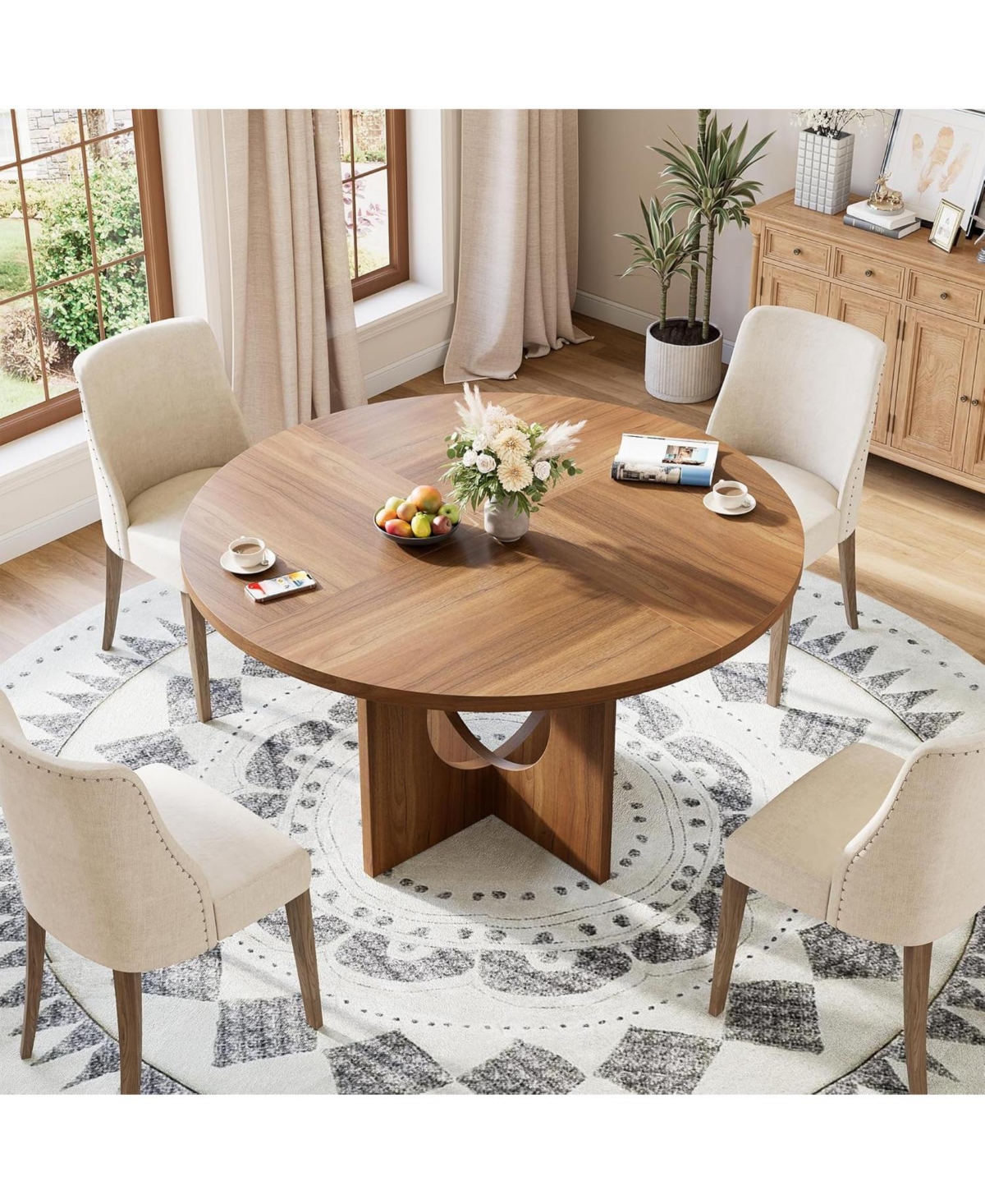 gaomon 47" Round Dining Table for 4-6 People