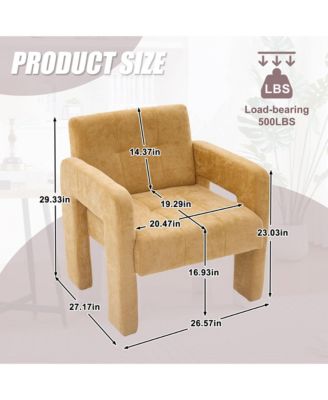 Modern Accent Chair, Chenille Fabric Upholstered Armchair, Single Lounge Chair for Living Room, Bedroom, Reading Nook