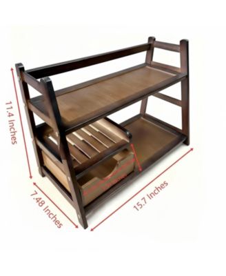 Matcha Station Coffee Organizer Shelf For Kitchen Countertop Tea Bar Powder Tools Cup Lovers