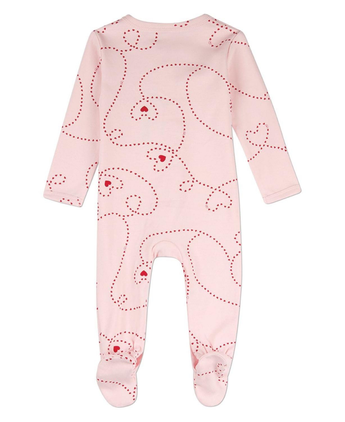 MeMoi Baby Girls "Entangled Hearts" 100% Cotton Front-Snap Footie