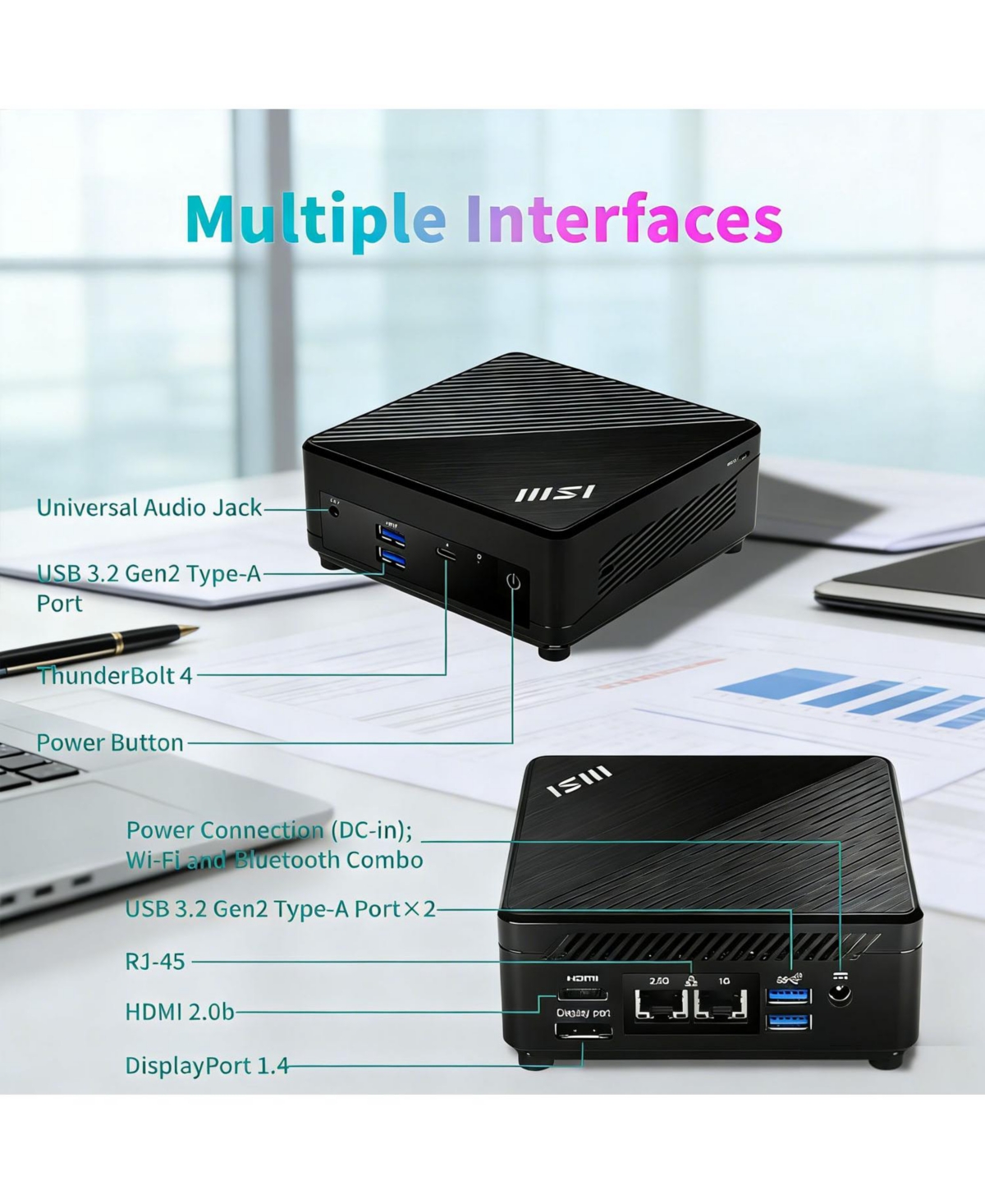 Msi Cubi 5 Mini Desktop Intel Core i5 16GB Ram Intel Uhd Graphics 512GB Ssd Storage Windows 11 Pro