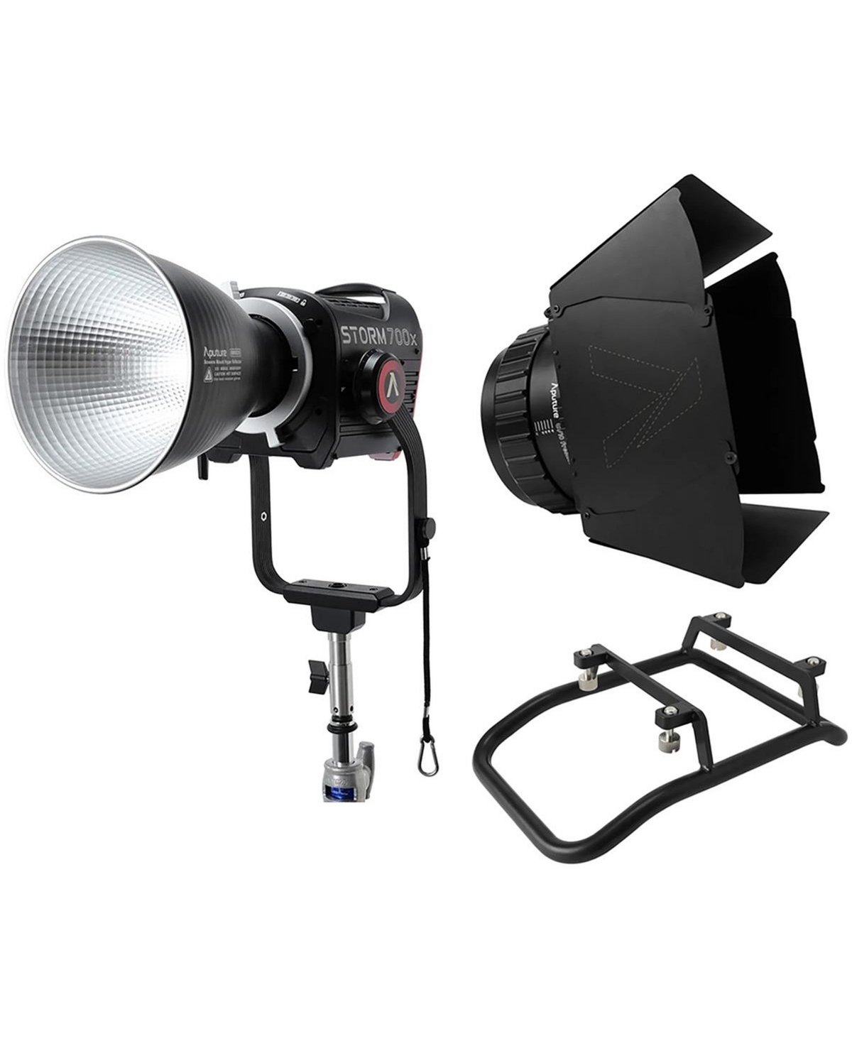 Aputure Storm 700x 700W Tunable-White Compact Point Source Led Light with CF10 Fresnel, Barn Doors Kit, Skid