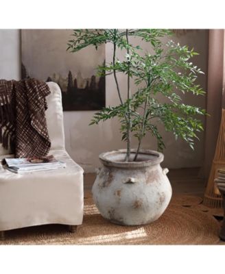 Rustic Cauldron MgO Planter Pot