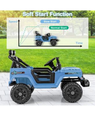 12V Kids Ride on Truck Car with Remote Control Threaded Wheels and 3 Speeds