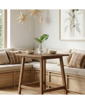 Solid Wood Counter Height Dining Table for 2-4, Farmhouse Square Kitchen Table