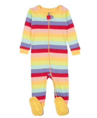 Toddler Matching Family Footed Cotton Striped Pajamas 2T-5T