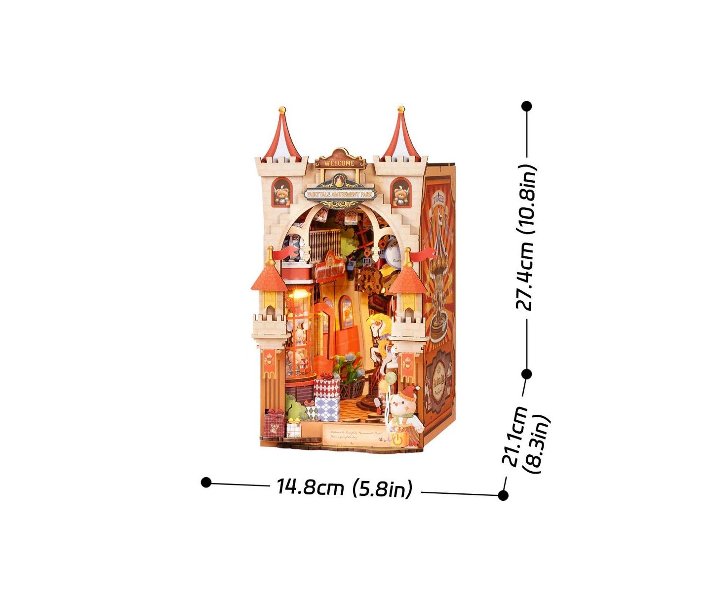 Детские конструкторы Flash Popup Fairytale Amusement Park 257-Piece 3D Wood LED-Lit Book Nook Puzzle, Ages 14+ — фото 4