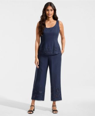 Women's Linen Embroidered Pants