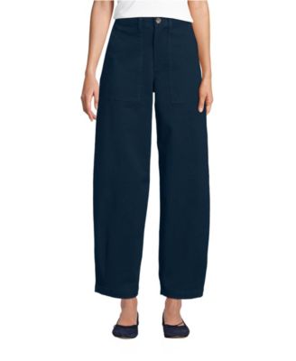 Women's Chino High Rise Barrel Leg Utility Ankle Pants