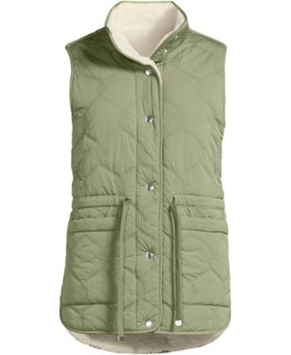 Women's Reversible Quilted High Pile Fleece Vest