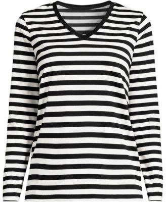 Plus Size Supima Cotton Long Sleeve V-Neck T-Shirt