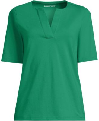 Plus Size Supima Jersey Half Sleeve Splitneck Shirt