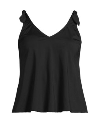 Women's D-Cup Tie Shoulder Flutter Tankini Top