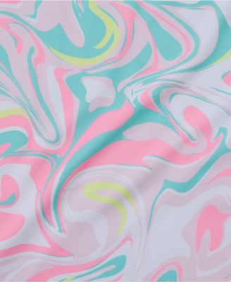 Girls Slim Chlorine Resistant Short Sleeve Rash Guard 3 Piece Swimsuit Set