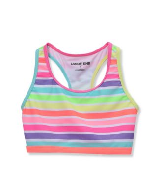 Girls Chlorine Resistant Contrast Racer Back Bikini Top