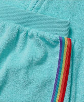 Girls Terry Zip Front Top and Shorts Cover Up Set