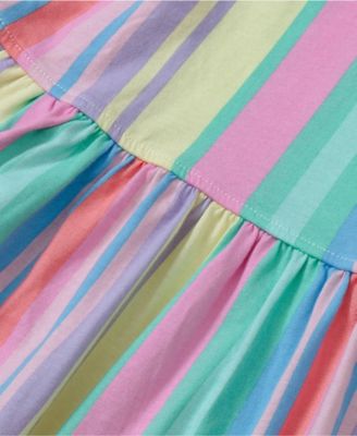 Girls Short Sleeve Gathered Waist Jersey Dress